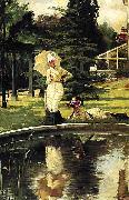 James Tissot In an English Garden oil painting on canvas